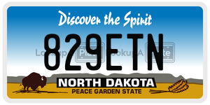 829ETN  license plate in ND