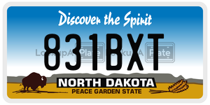 831BXT  license plate in ND