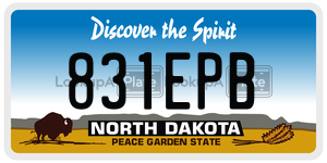 831EPB  license plate in ND