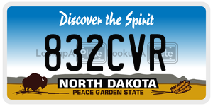 832CVR  license plate in ND