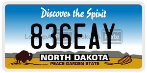 836EAY  license plate in ND