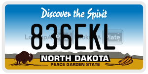 836EKL  license plate in ND