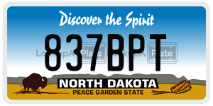 837BPT  license plate in ND