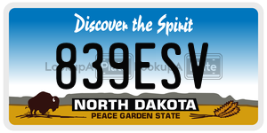 839ESV  license plate in ND