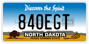 840EGT  license plate in ND