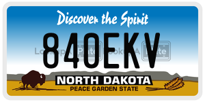840EKV license plate in North Dakota