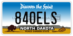 840ELS  license plate in ND