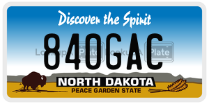 840GAC  license plate in ND