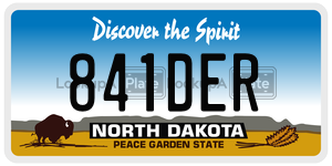 841DER  license plate in ND