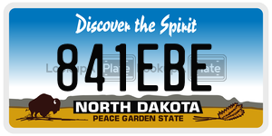 841EBE  license plate in ND