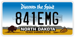 841EMG  license plate in ND