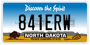 841ERW  license plate in ND