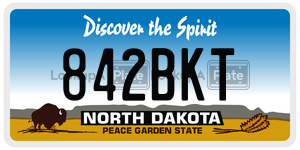 842BKT license plate in North Dakota