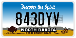 843DYV  license plate in ND