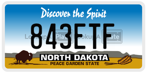 843ETF  license plate in ND