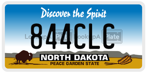 844CLC  license plate in ND