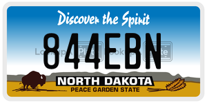 844EBN  license plate in ND