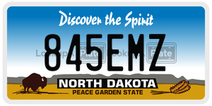 845EMZ  license plate in ND