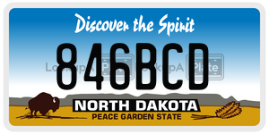 846BCD license plate in North Dakota