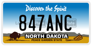 847ANC  license plate in ND