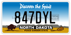 847DYL  license plate in ND