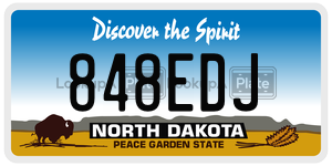 848EDJ license plate in North Dakota
