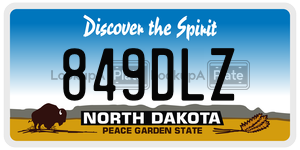 849DLZ  license plate in ND