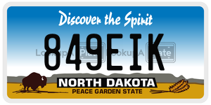 849EIK  license plate in ND