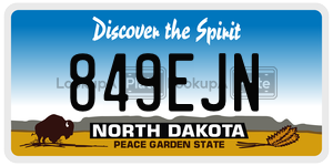 849EJN  license plate in ND