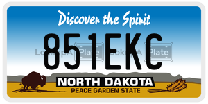 851EKC  license plate in ND