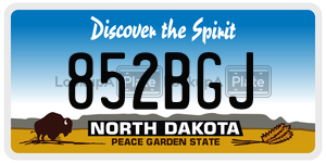 852BGJ  license plate in ND