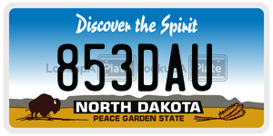 853DAU  license plate in ND
