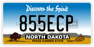 855ECP  license plate in ND