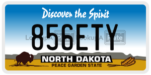 856ETY  license plate in ND