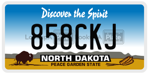 858CKJ  license plate in ND