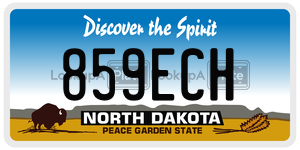 859ECH  license plate in ND