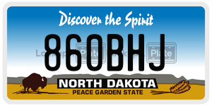 860BHJ  license plate in ND