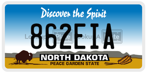 862EIA  license plate in ND