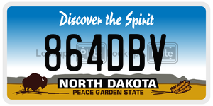 864DBV  license plate in ND