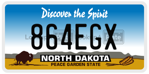 864EGX  license plate in ND