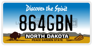 864GBN  license plate in ND