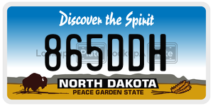 865DDH  license plate in ND