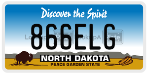 866ELG  license plate in ND
