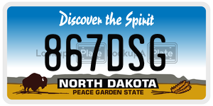 867DSG  license plate in ND