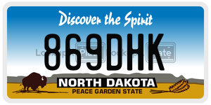 869DHK  license plate in ND