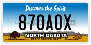870AOX  license plate in ND