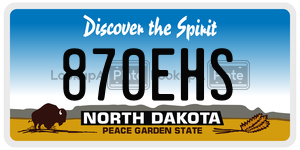 870EHS  license plate in ND