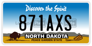 871AXS  license plate in ND