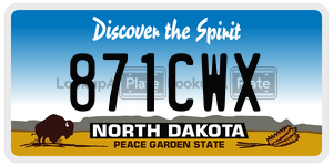 871CWX license plate in North Dakota