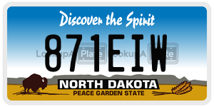871EIW  license plate in ND